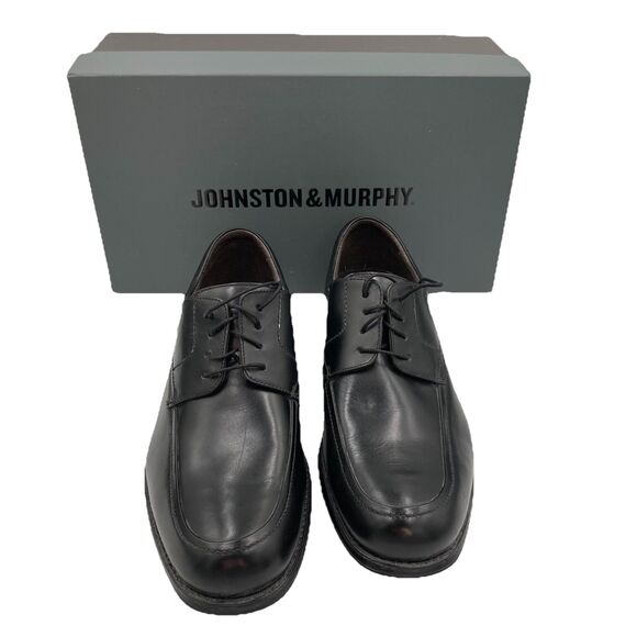 JOHNSTON & MURPHY Men’s Atchison Moc Toe Oxford Shoes, Black, Size 10W, NEW main image 6